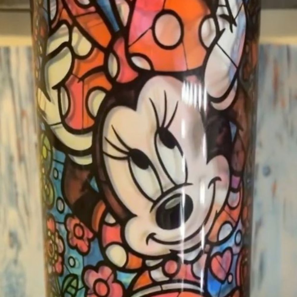 Custom Micky and Minnie 25oz. Stained Glass Tumbler